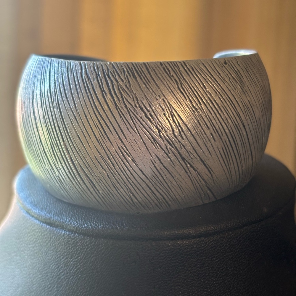 Textured Silver Cuff Bracelet